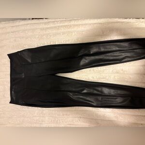 Nine West black leather leggings